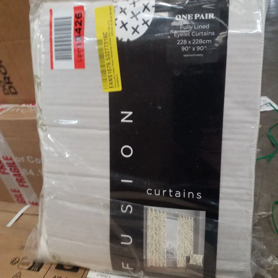 BOXED FERNWORTHY COTTON ROOM DARKENING CURTAIN PAIR (SET OF 2)