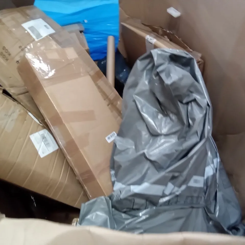 PALLET OF ASSORTED ITEMS INCLUDING PINK/PURPLE DOUBLE SIDED CUTTING MAT, ACEKOOL AIR FRYER, GARMENT RACK, GETFIT 