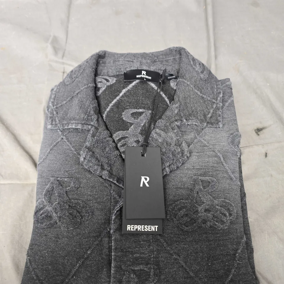 REPRESENT TOWELLING SHIRT IN BLACK - L