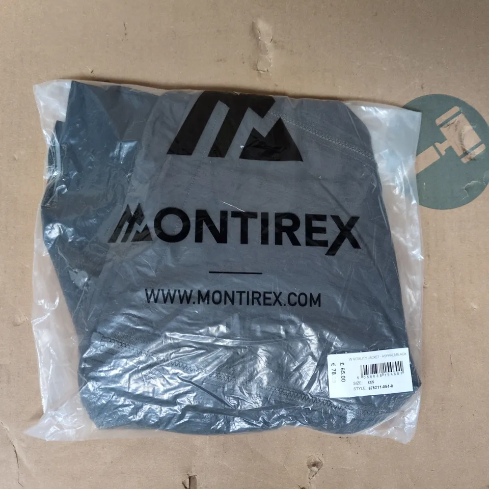 BAGGED MONTIREX VITALITY JACKET IN ASPHALT/BLACK SIZE XXS