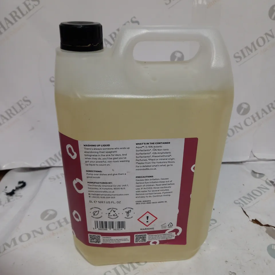 MINIML ECO-FRIENDLY WASHING UP LIQUID RHUBARB + LEMON - COLLECTION ONLY 