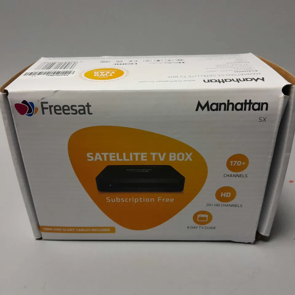 BOXED FREESAT MANHATTAN SX SATELLITE TV BOX