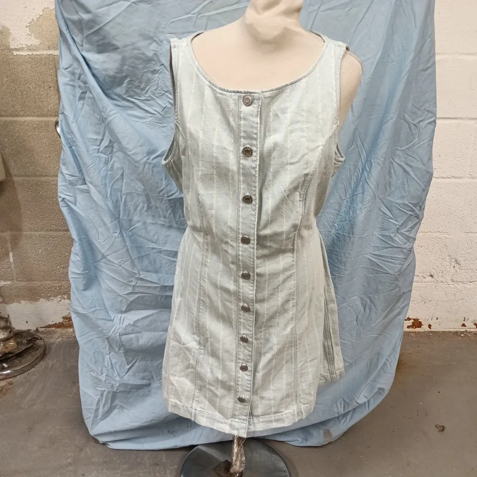 & OTHER STORIES DENIM SLEEVELESS BUTTON-FRONT DRESS – UK 12 (EU 44)