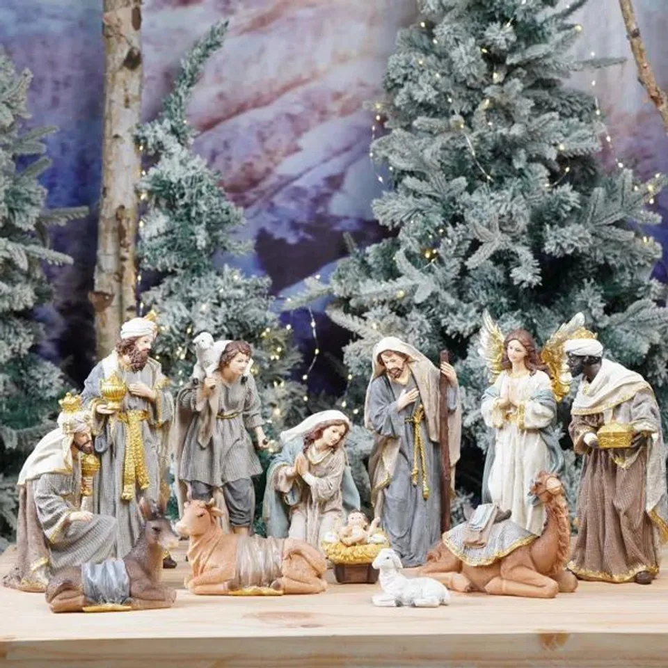BOXED CHRISTMAS RELIGIOUS & SPIRITUAL NATIVITY SET (1 BOX)