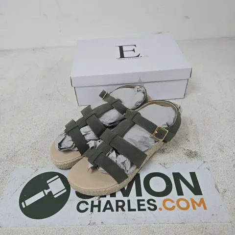 SHOES BY EMMA BONNIE KHAKI PU SANDALS – UK 8 (E. SHOES BY EMMA)