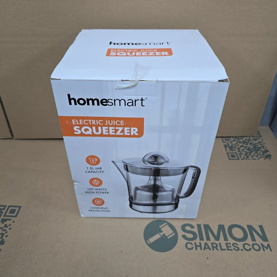 HOMESMART ELECTRIC JUICE SQUEEZER – 1.5L JAR, 100W, BOXED