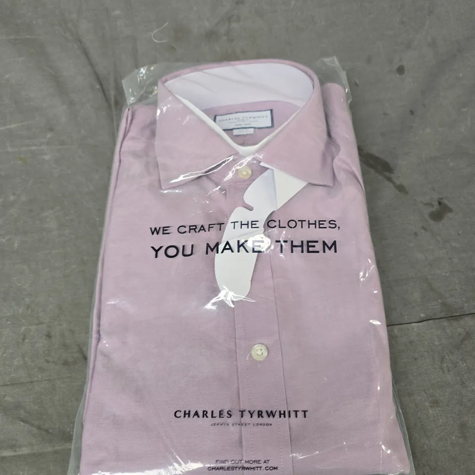 CHARLES TYRWHITT NON-IRON SLIM FIT SHIRT – PINK, 15.5IN COLLAR, 34IN SLEEVE
