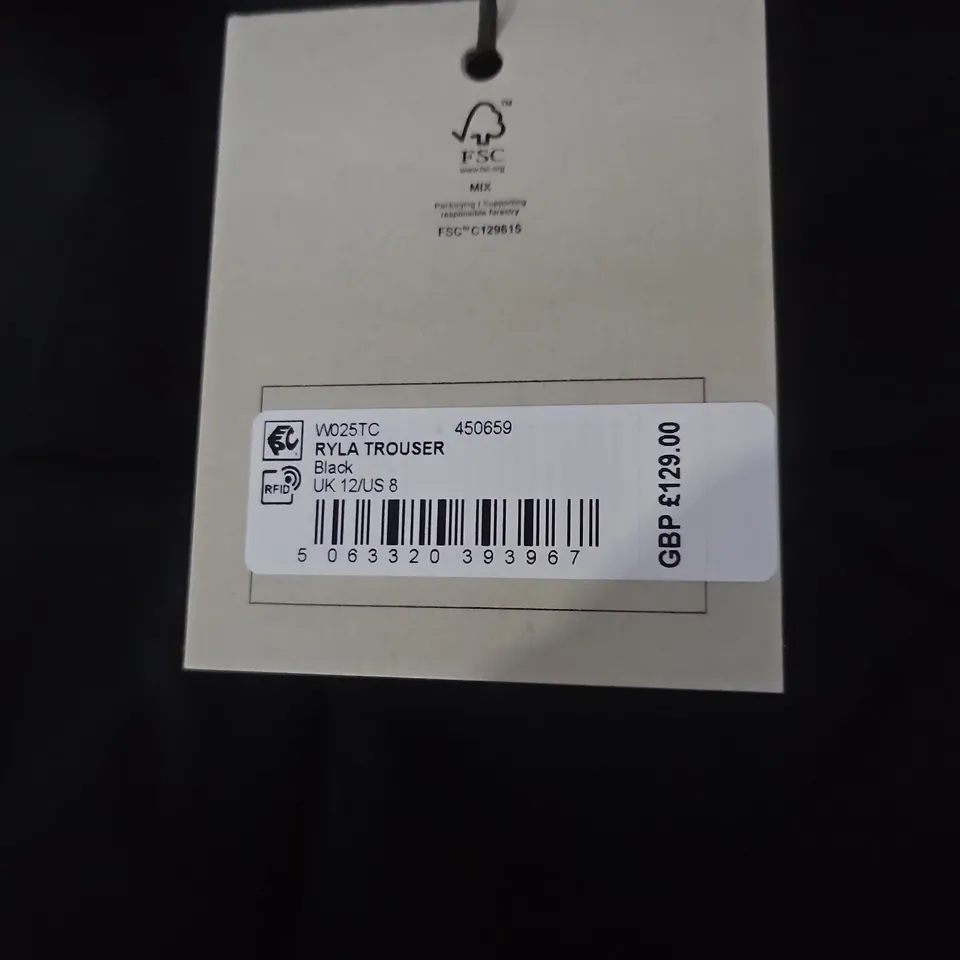 ALLSAINTS RYLA TROUSER – BLACK, UK 12 (US 8)