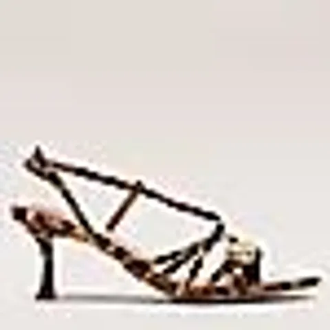 BOXED PAIR OF MODA IN PELLE MALENI SANDALS - BLACK LEO - UK SIZE 7