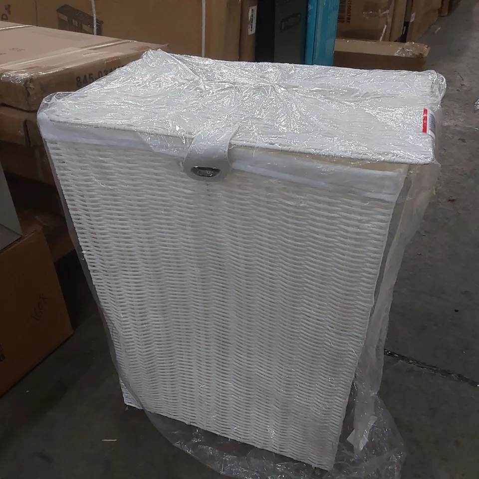 BOXED HAND WOVEN PLASTIC LAUNDRY BIN (1 BOX)
