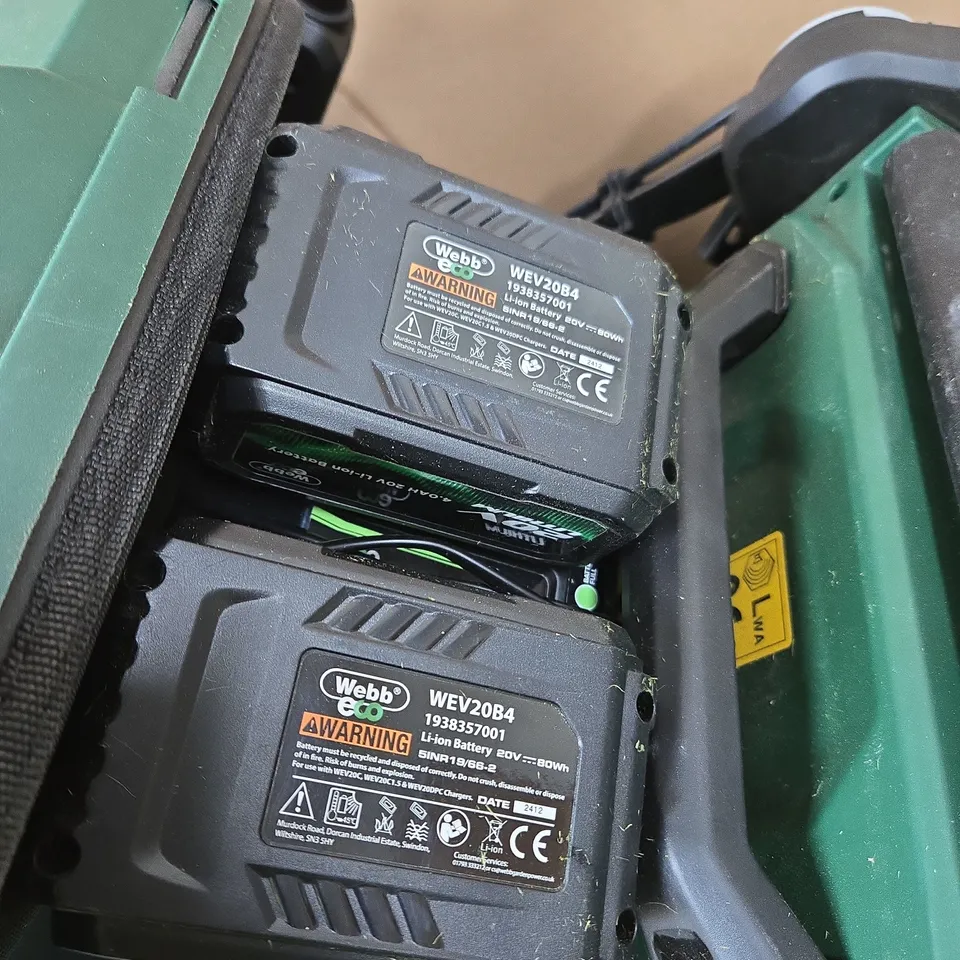 WEBB 40V CORDLESS LAWN MOWER – TWIN 20V BATTERIES INCLUDED, 43CM CUTTING WIDTH