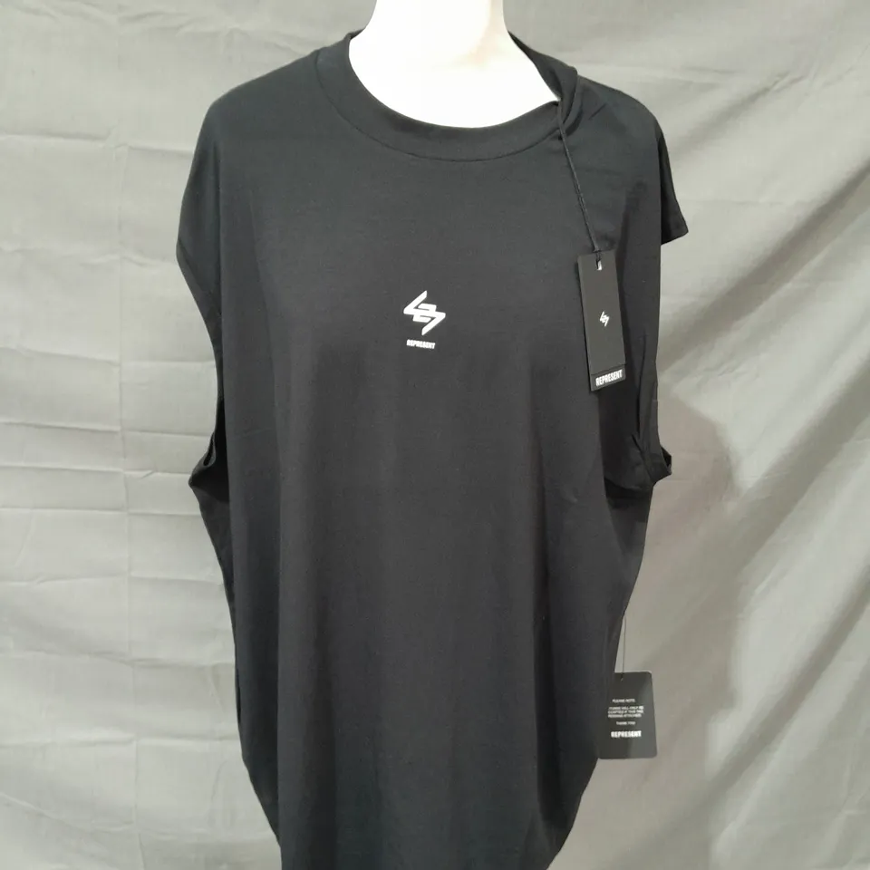 REPRESENT 247 OVERSIZED TANK TOP IN BLACK - XL