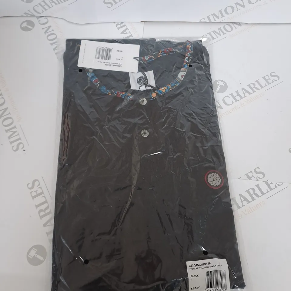 BAGGED PRETTY GREEN WONDERWALL GRANDAD T-SHIRT SIZE L