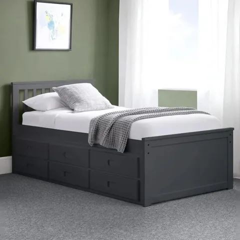 BOXED JULIAN BOWEN MAISIE BED WITH UNDERBED AND DRAWERS - ANTHRACITE (2 BOXES)