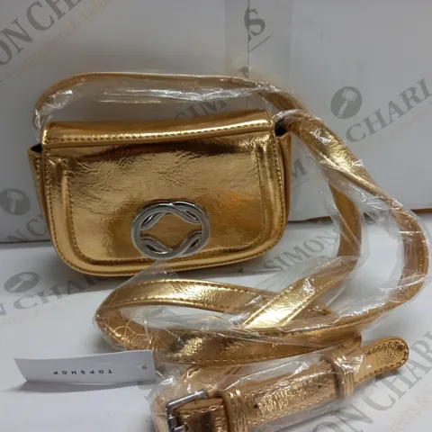 TOPSHOP FLORENCE HARDWARE CROSSBODY BAG - GOLD