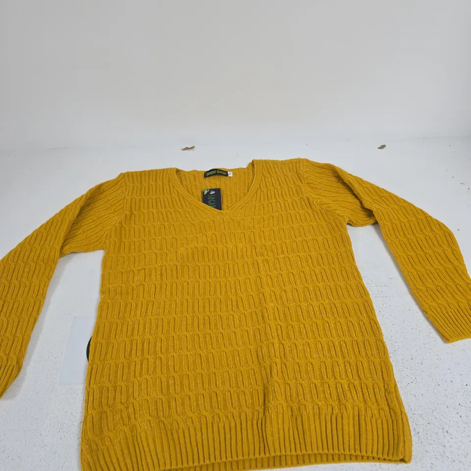 SUGAR CRISP MUSTARD KNIT SWEATER – UK SIZE XL