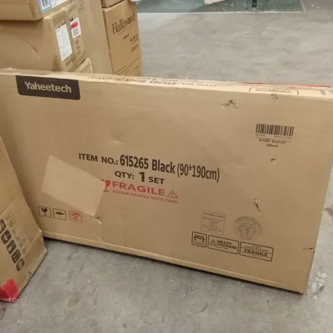 BOXED YAHEETECH BED FRAME - BLACK // SIZE: 90 x 190cm (1 BOX)