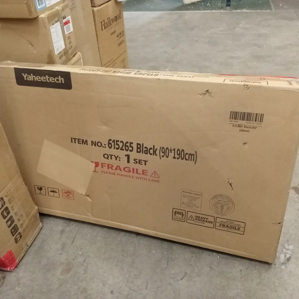 BOXED YAHEETECH BED FRAME - BLACK // SIZE: 90 x 190cm (1 BOX)