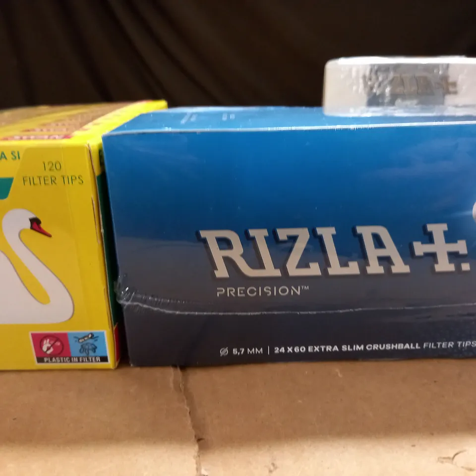 LOT OF 4 SEALED PACKS OF SMOKING ACCESSORIES TO INCLUDE RIZLA KINGSIZE THIN SILVERS 50-PACKS AND RIZLA PRECISION FILTERS