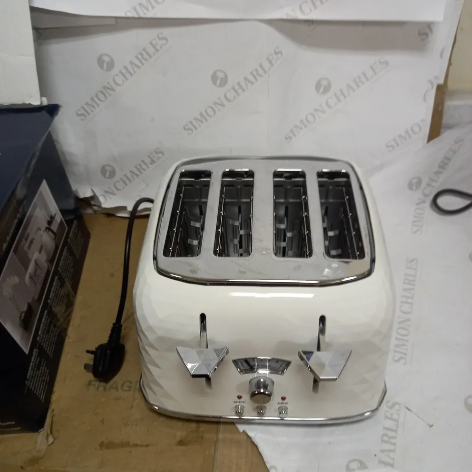 DE'LONGHI BRILLANTE CTJ4003W 4-SLICE TOASTER - WHITE