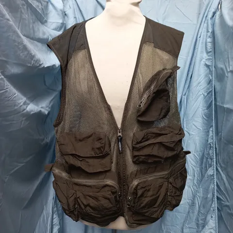 BOILER ROOM NYLON MESH CARGO VEST OLIVE – XL