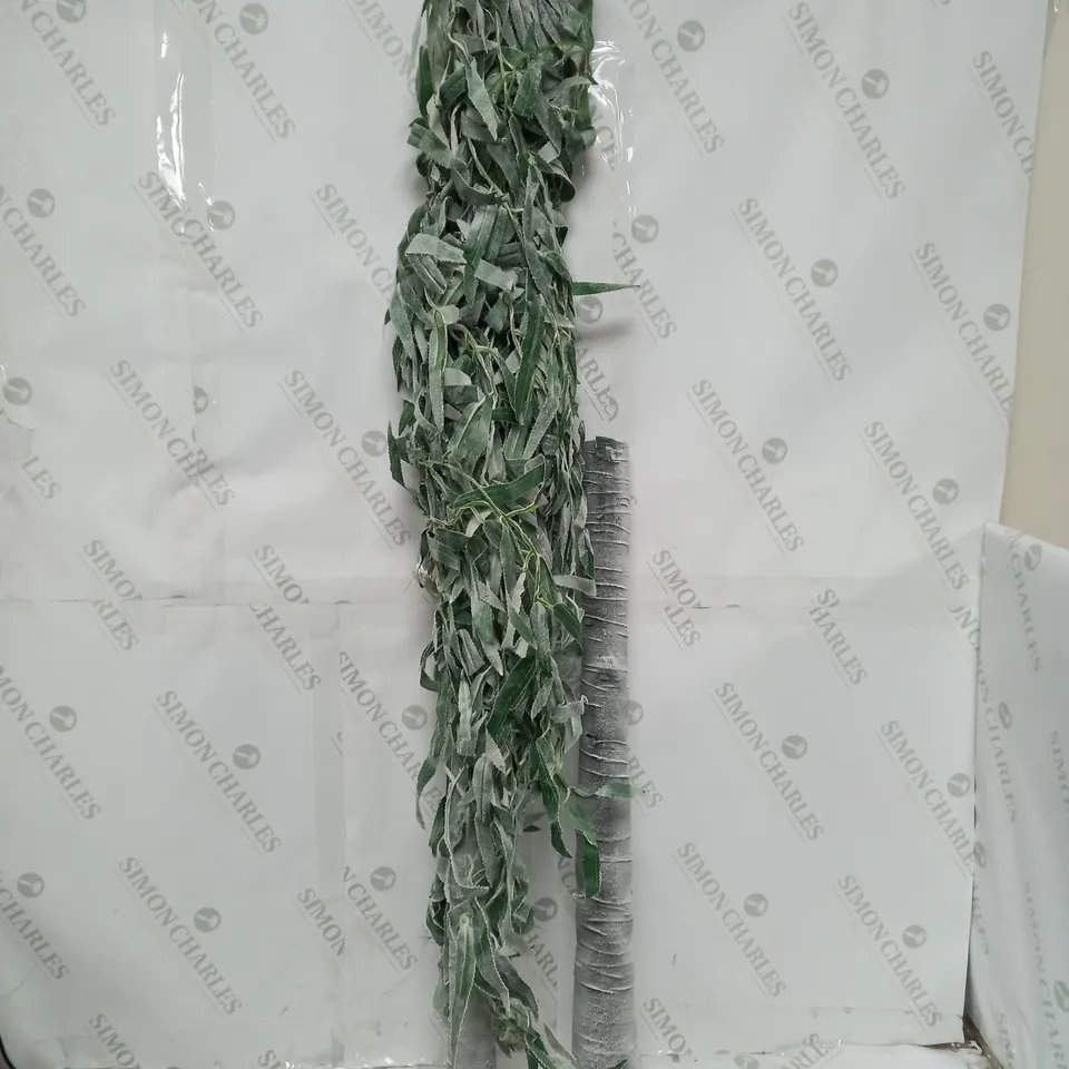 BOXED ALISON CORK 180CM PRE-LIT GREEN LEAF DETAIL INDOOR WILLOW TREE (COLLECTION ONLY)