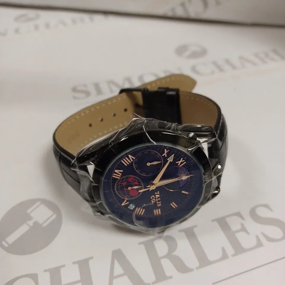 MENS TALIS CO 7120 CHRONOGRAPH WATCH – MOON PHASE MOVEMENT – GENUINE LEATHER STRAP