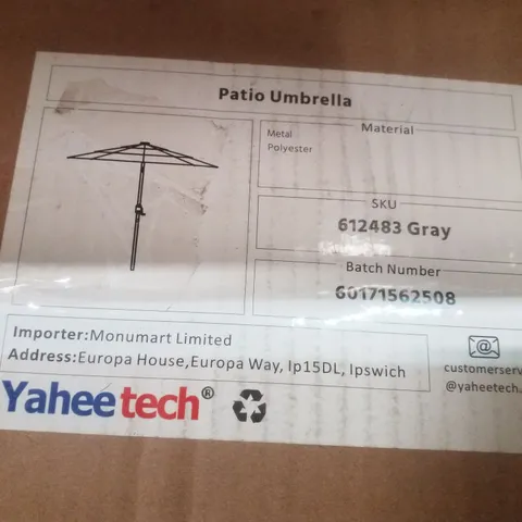 YAHEETECH PATIO UMBRELLA - GREY