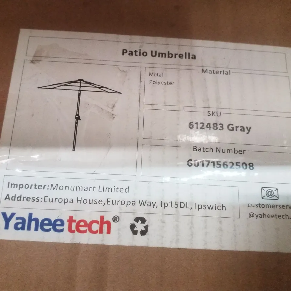 YAHEETECH PATIO UMBRELLA - GREY