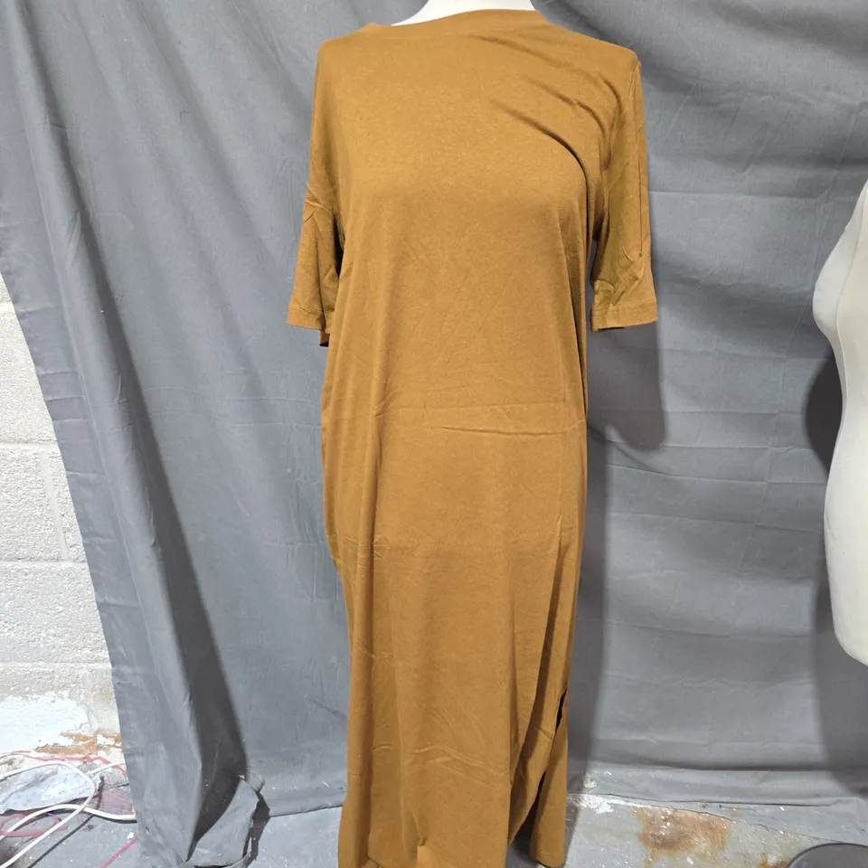 COS BROWN DRAPED MAXI DRESS – WOMEN'S