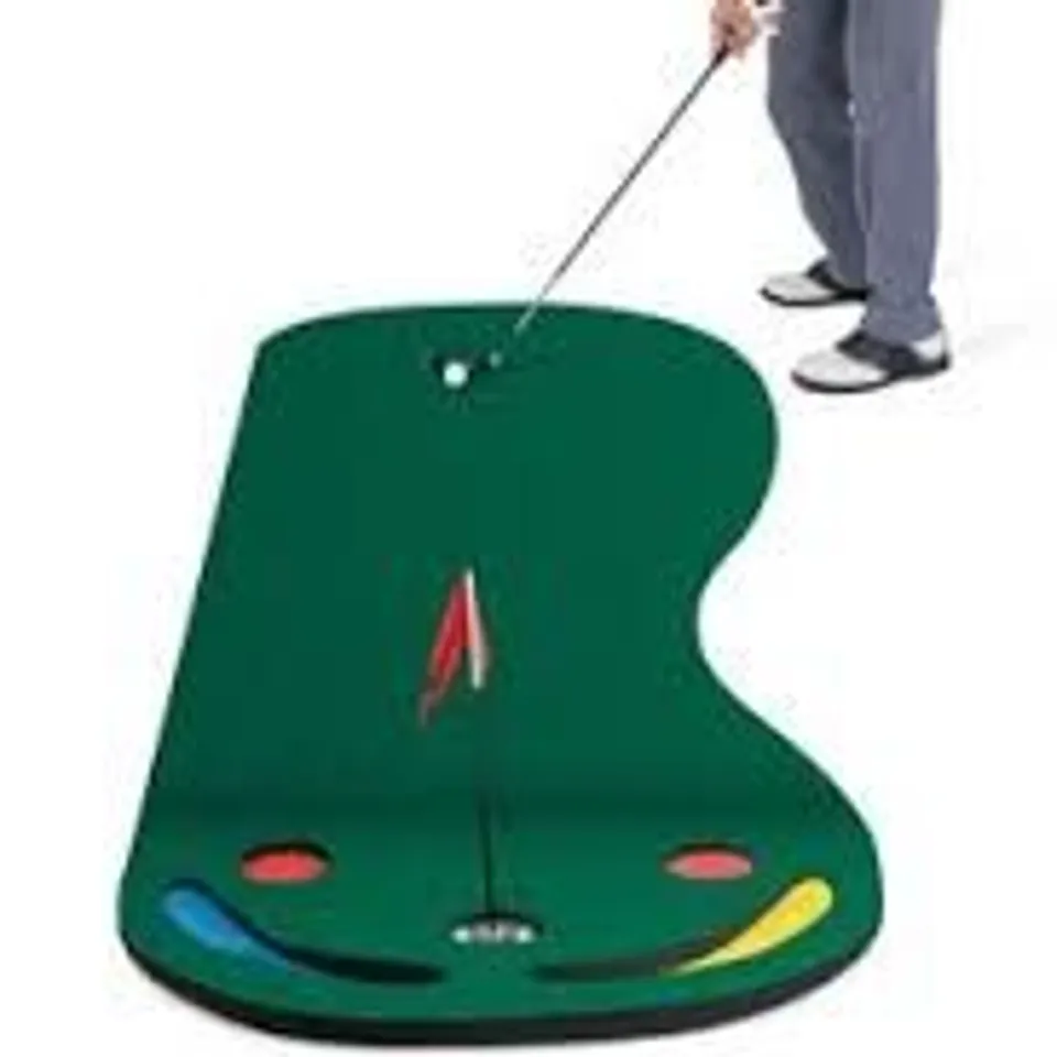 BOXED COSTWAY 9.8FT X 3FT PAR 3 HOLES GOLF PUTTING GREEN MAT SET FOR INDOOR & OUTDOOR PRACTICE