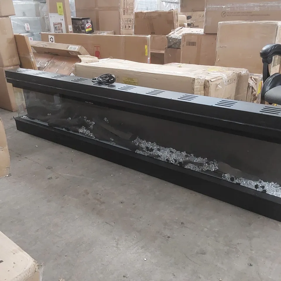 3D PANORAMIC 3 SIDED MEDIA WALL ELECTRIC FIREPLACE