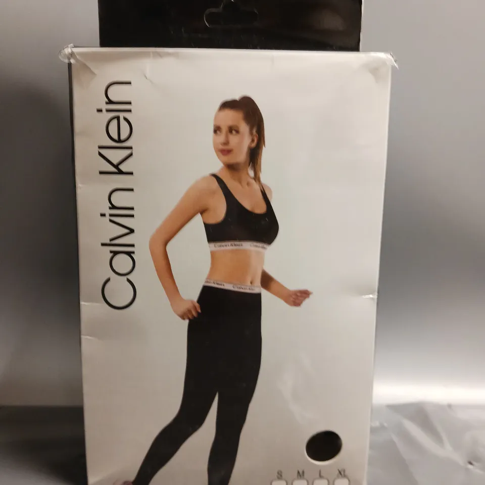BOXED CALVIN KLEIN LADIES CROP TOP AND LEGGINGS SET GREY SIZE L