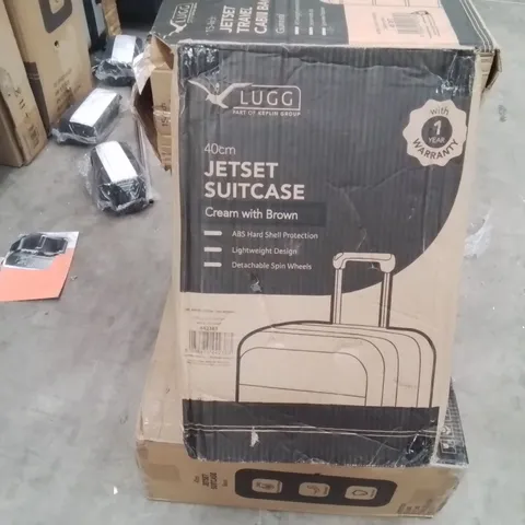 BOXED LUGG - 40CM JETSET SUITCASE CREAM AND BROWN