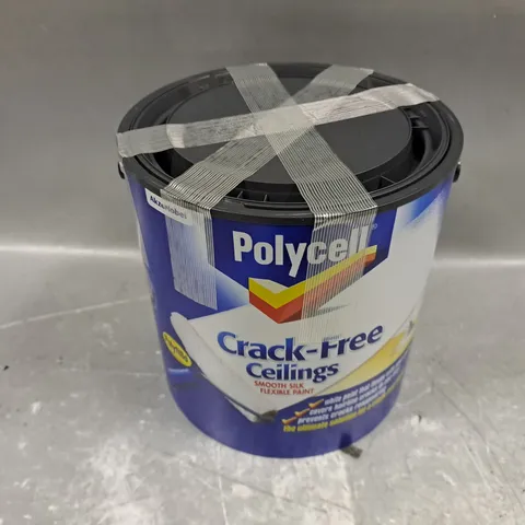 POLYCELL CRACK FREE WHITE SILK EMULSION PAINT, 2.5L - COLLECTION ONLY