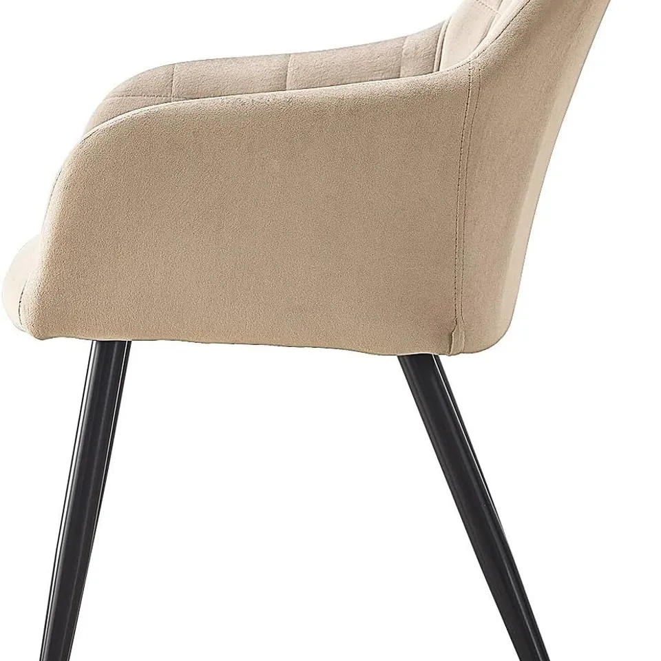 BOXED SET OF 2 CLIPOP CLARA CREAM VELVET CHAIRS (1 BOX)