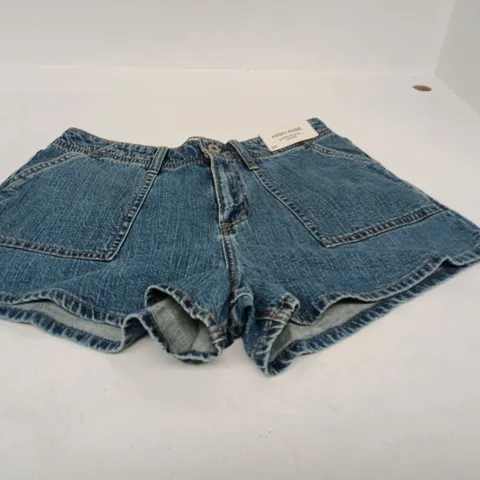 ABERCROMBIE & FITCH HIGH RISE LINEN-BLEND DENIM SHORTS – SIZE 27