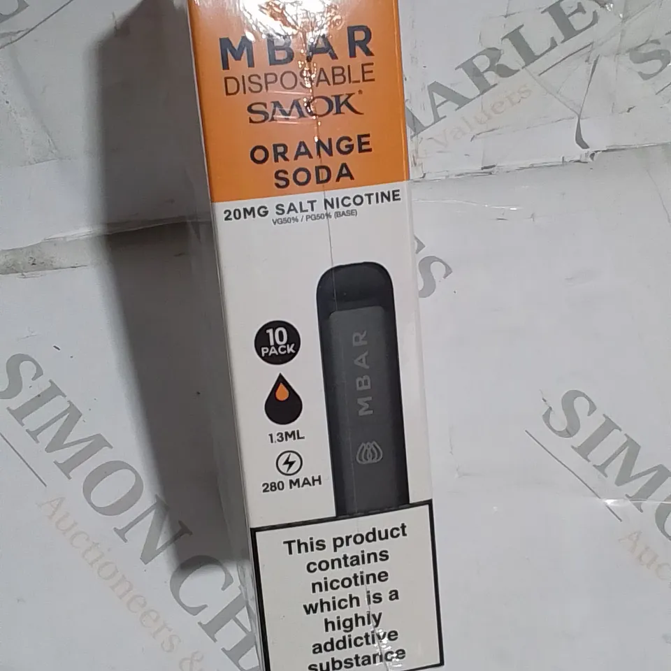 SEALED SMOK M BAR DISPOSABLE 10-PACK - ORANGE SODA