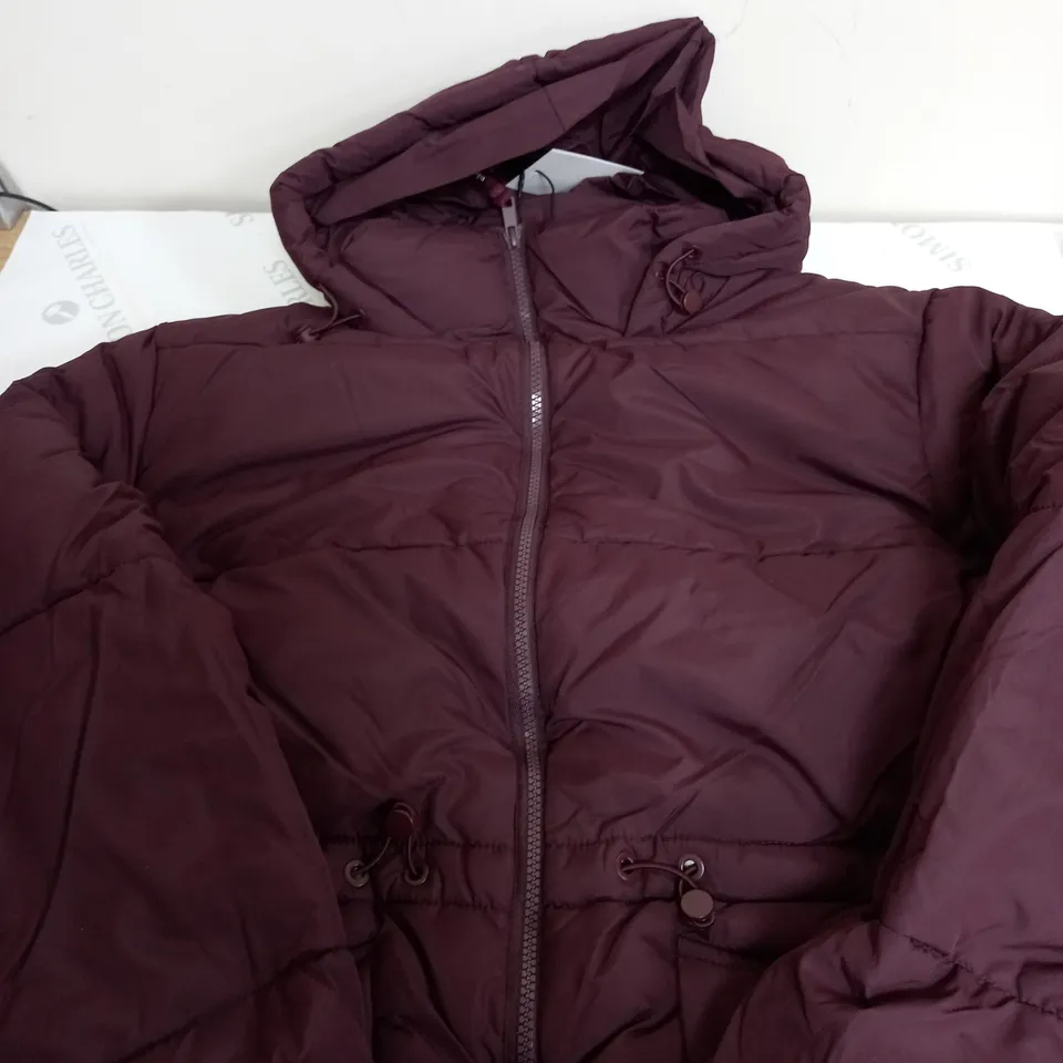 NOBODYS CHILD RHEA PUFFER COAT IN PLUM - UK MEDIUM