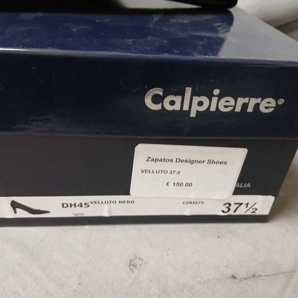 CALPIERRE VELVET BLACK DESIGNER SHOES – UK 4.5 (EU 37.5)
