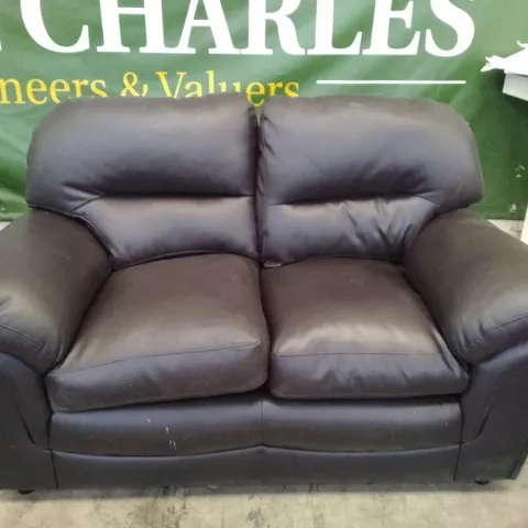 QUALITY DESIGNER ANDERSON 2 SEATER SOFA - BROWN LEATHER 