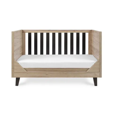 BOXED TUTTI BAMBINI THE COMO COT BED - DISTRESSED OAK AND SLATE GREY (2 BOXES)