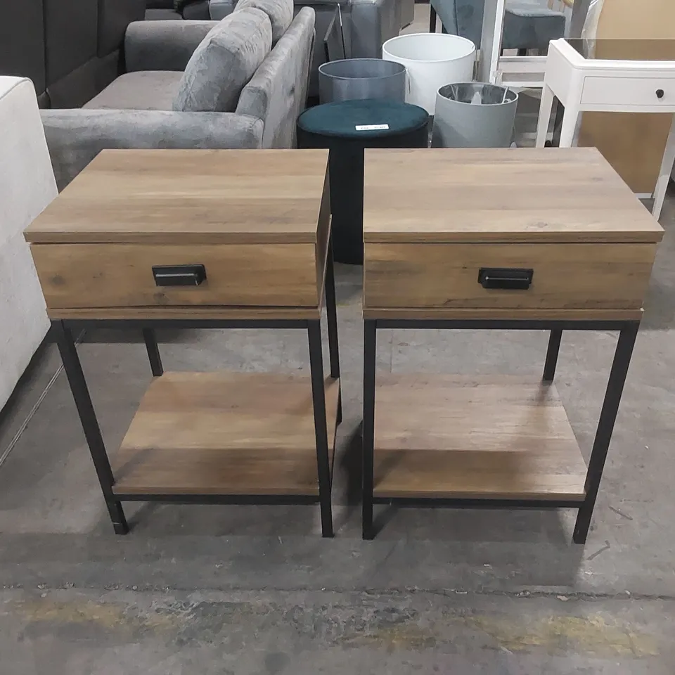 DESIGNER SET OF 2 BEDSIDE TABLES 