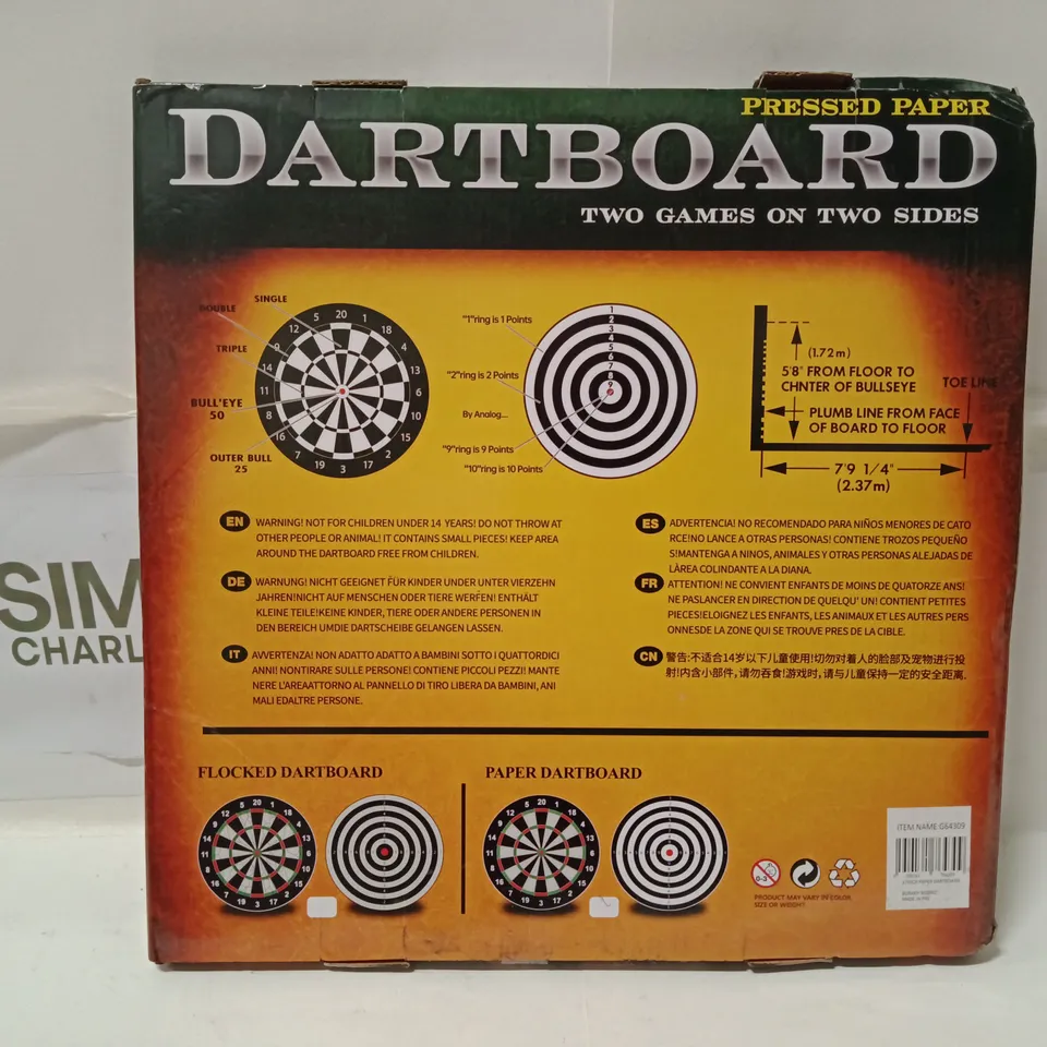 DARTBOARD GAME BOXSET – TWO-SIDED (CA. 17")