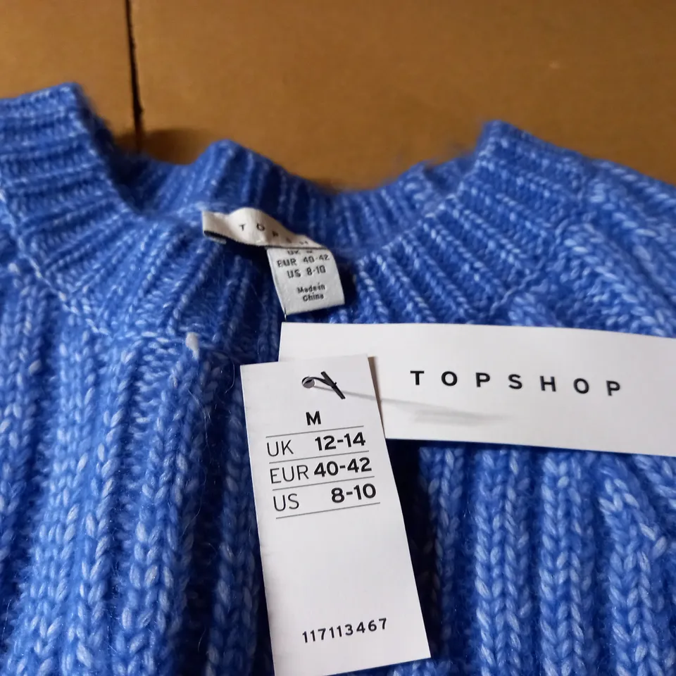 TOPSHOP KNITTED JUMPER - BLUE SIZE M