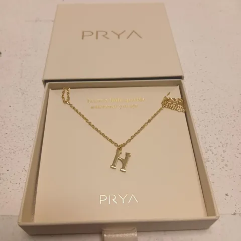 PRYA GOLD-TONE H INITIAL NECKLACE – PRESENTATION BOX