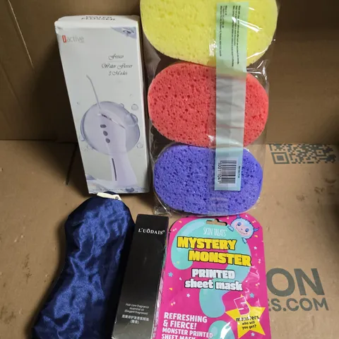 APPROXIMATELY 10 ASSORTED HEALTH & BEAUTY PRODUCTS TO INCLUDE SLEEP MASK, WATER FLOSSER, SPONGES ETC 