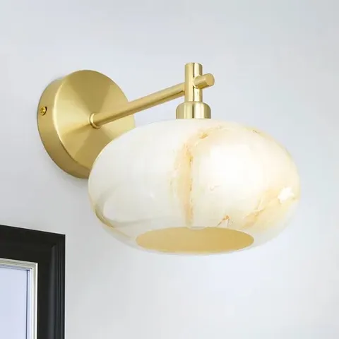 BOXED LACEY ALABASTER GLASS WALL LIGHT