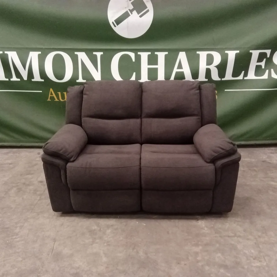 ALBION CHENILLE 2 SEATER HIGH BACK MANUAL RECLINER SOFA - CHARCOAL RRP £579