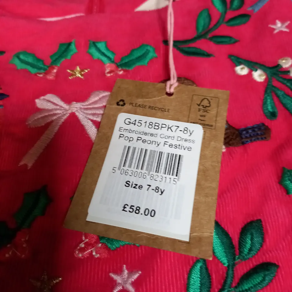 MINI BODEN CHRISTMAS OCCASSIONAL DRESS SIZE 7-8 YEARS